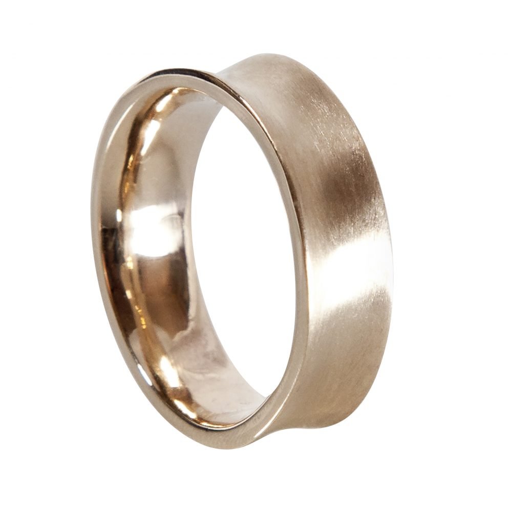 Mens concave wedding rings